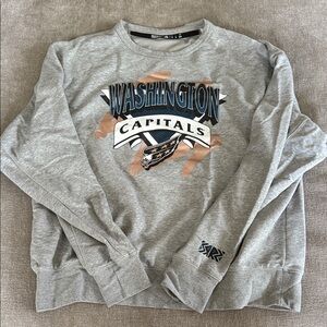 adidas Gray Washington Capitals Crewneck Sweater